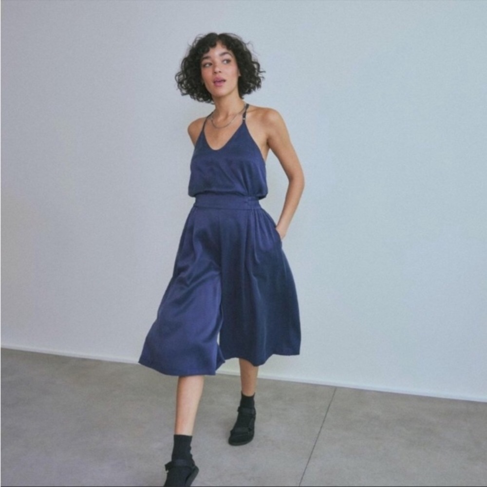 NEW Lunya washable silk wide leg crop pant pajama set